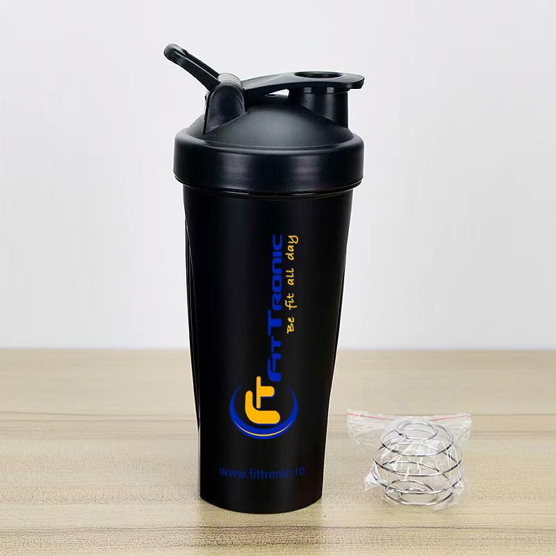 Pahar portabil tip shaker pentru fitness FitTronic C1000 black