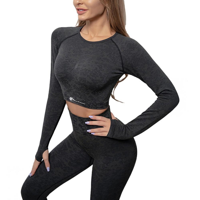 Set costum fitness FitTronic Y740 Black, marimea L, croiala