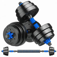 Set gantere reglabile FitTronic 20 kg, BG20, 2 gantere de 10 kg si bara de conectare inclusa, sigurante cu filet