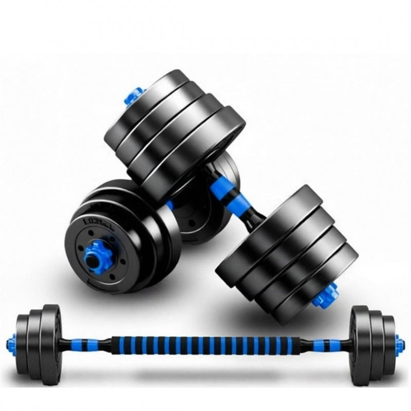 Set gantere reglabile FitTronic 30 kg, BG30, 2 gantere de 15 kg si bara de conectare inclusa, sigurante cu filet