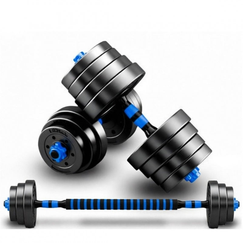 Set gantere reglabile FitTronic 40 kg, BG40, 2 gantere de 20 kg si bara de conectare inclusa, sigurante cu filet
