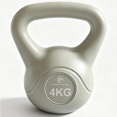 Gantera kettlebell FitTronic DK4, 4 kg, antrenamente de fitness, tonifiere si cardio, forma de clopot, maner antiderapant, baza plata