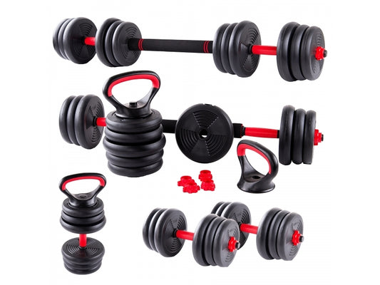 Gantera reglabila kettlebell FitTronic 6 in 1 de 40 kg KF40, cu
