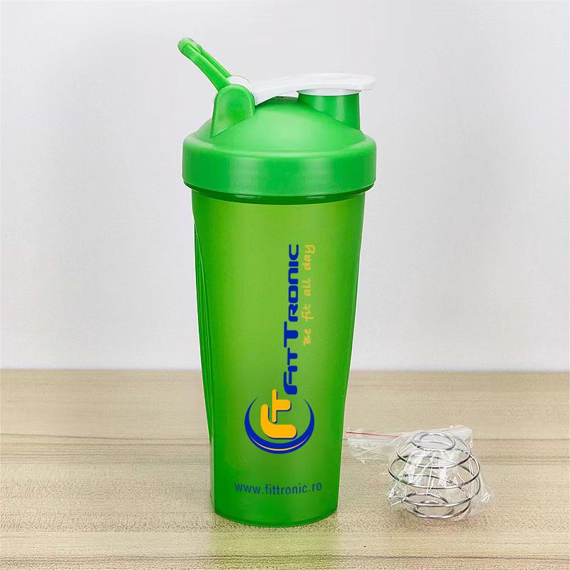 Pahar portabil tip shaker pentru fitness FitTronic C1000 green