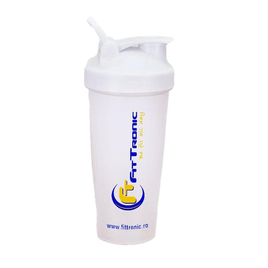 Pahar portabil tip shaker pentru fitness FitTronic C1000 white