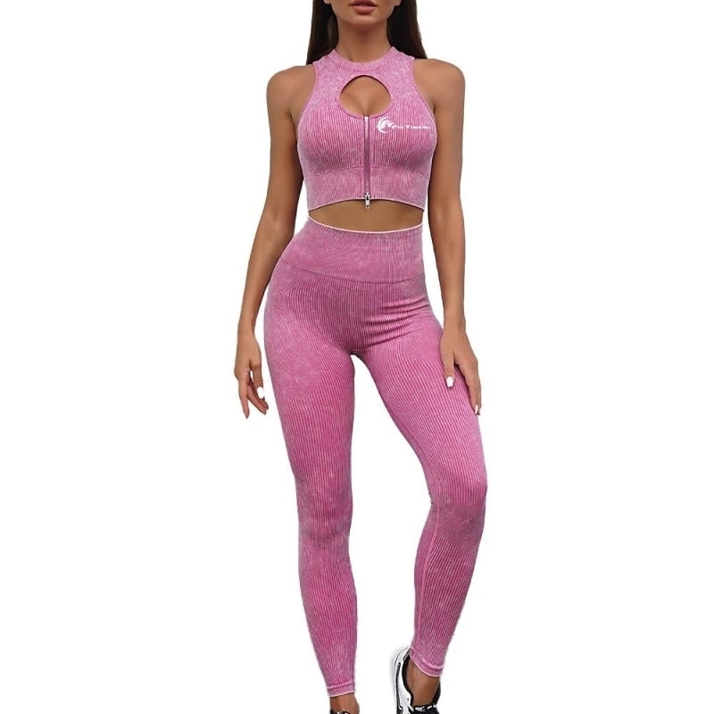 Set costum fitness FitTronic Y330 pink, marimea S