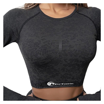 Set costum fitness FitTronic Y740 Black, marimea L, croiala