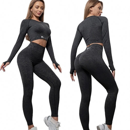 Set costum fitness FitTronic Y740 Black, marimea S