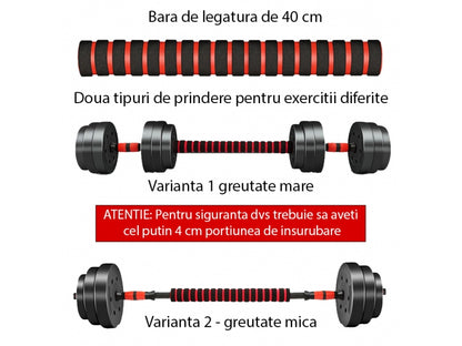 Set gantere reglabile BodyFit 40 kg